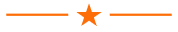Orange star flanked by horizontal orange lines on a dark background.