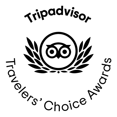 Tripadvisor Travelers' Choice Awards logo with an owl in leaves circle.